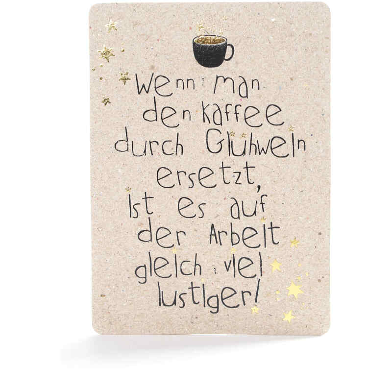 Goodoldfriends Winter Postkarte Wenn man den Kaffee